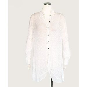 Free People White Asymmetrical Top